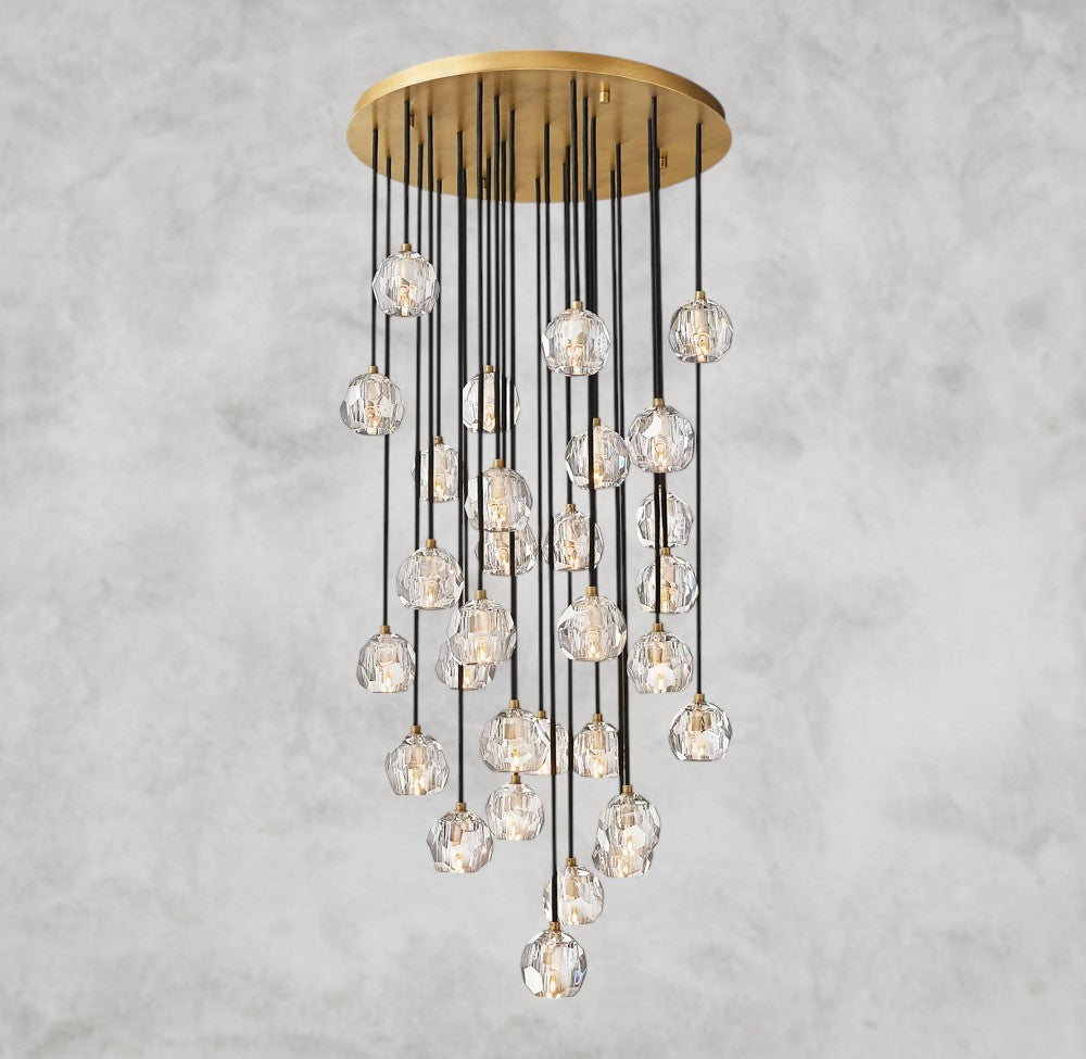Boule De Cristal Clear/ Smoke Glass Round Cluster Chandelier 14", 19", 24", 30", 40"